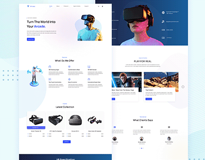 VR Product Landing Page Design