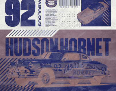 "Hudson Hornet" Maximalist Retro Poster