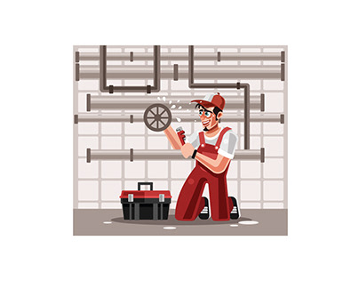 Plumber Character Graphics Vector Illustration