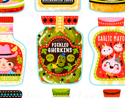 Condiments Food Packaging Illustration and Design