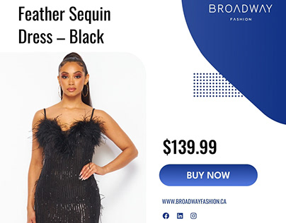 Buy Hot N Delicious Feather Sequin Black Dress