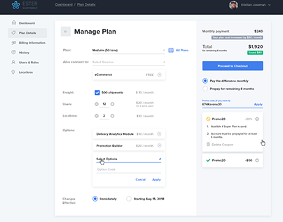 Manage Payment Plan UX
