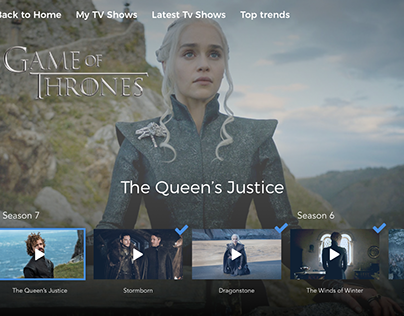 #dailyUi 25 : Tv App - Game Of Thrones