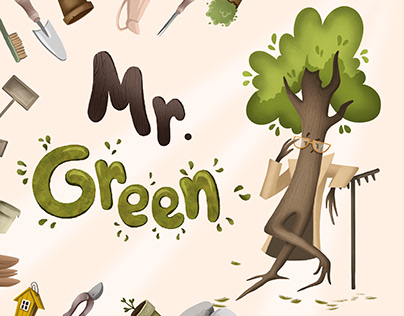 Brand character Mr. Green for garden center