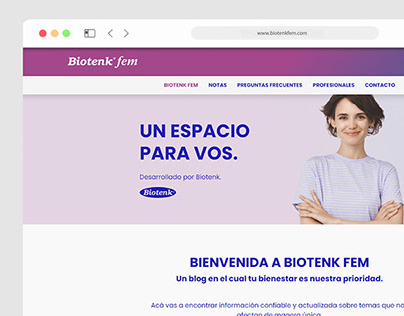 Diseño UI Web para BiotenkFem