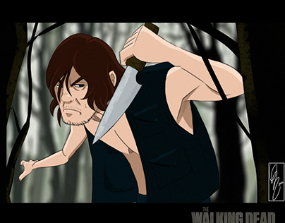 Cartoon The Walking Dead Daryl Dixon