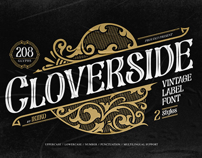 Cloverside - Vintage Label Font