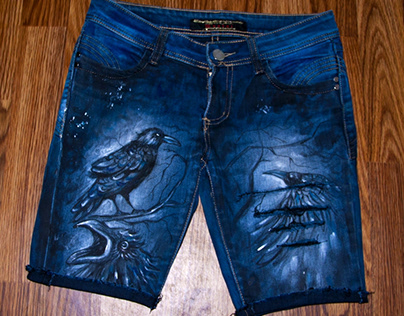 Black crows on shorts