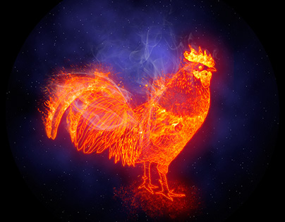 2017 year, fire cock (rooster)