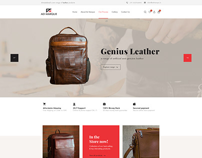 Leather Product Website Design