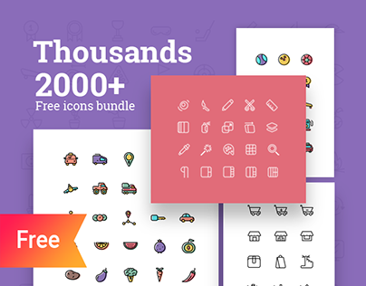 2000+ Free Thousands icons bundle - Colored and wired