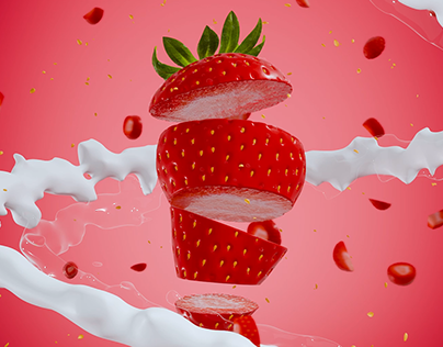 3d Stawberry - motion design