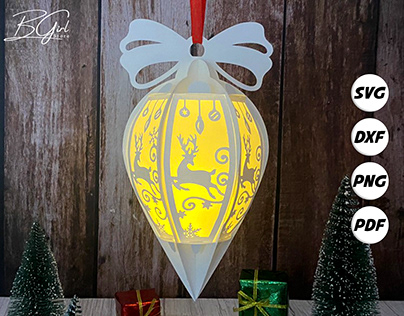 Christmas Deer Paper Cut Lantern Droplet
