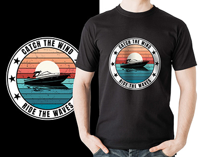 Vintage motor boat t-shirt design