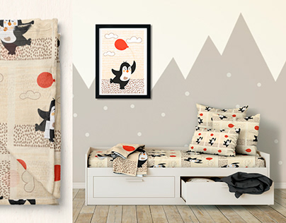 Design for the nursery. Cute posters and patterns