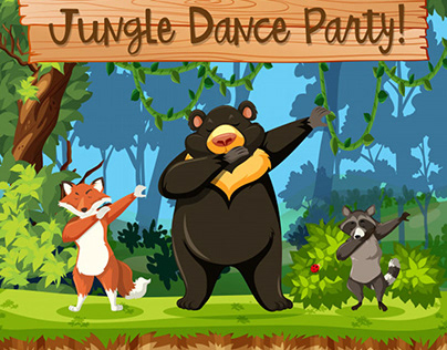 jungle-dance-party-animal-scene