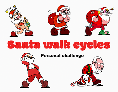 Santa walk cycles