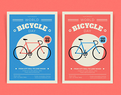 World Biclycle Day Flyer Template