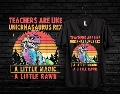 Unicorn T-Rex T-shirt Design