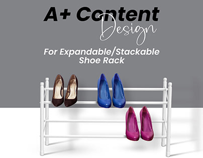 Amazon A+ Content Design for stackable shoe rack