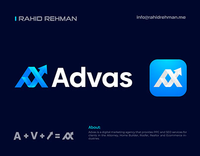 Letter A + V + Arrow icon Marketing Logo