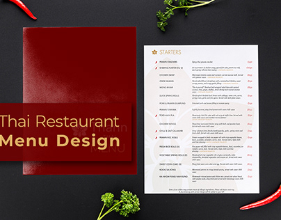 Redesign Menu for Thann Thai Restaurant