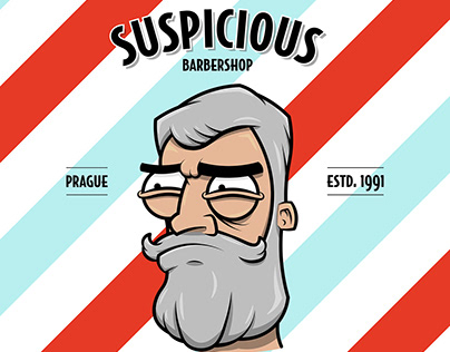 Suspicous Barbershop Logo - Brand Identity