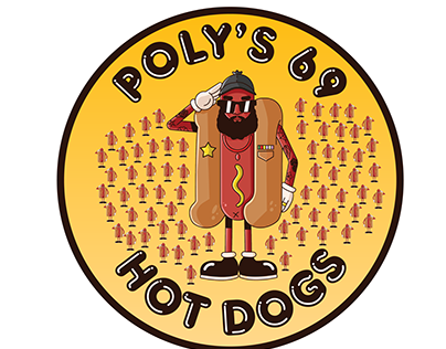 Poly's 69 Hot Dogs branding
