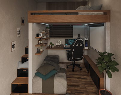 XSPACE 0013: Minimalist Loft Type Bedroom