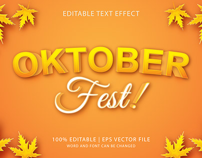 october fest text, editable font style text effect.