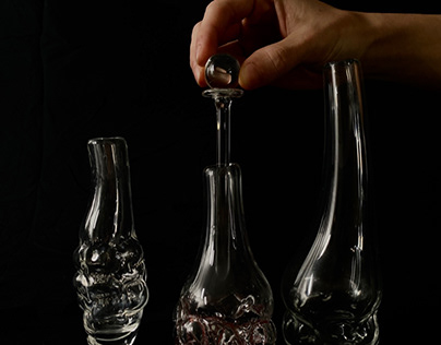 caged glass bottles