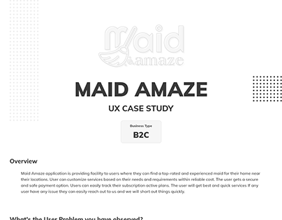 Maid Amaze UX Case Study