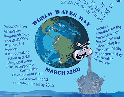 Droplets of Change: World Water Day Calendar Poster