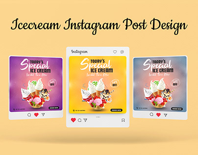 Ice Cream Social Media Post Design