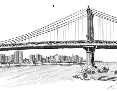 Illustration Project of Manhattan Bridge NY
