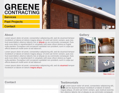 Greene Contracting Website Mock