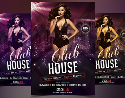 Club House - Download Free PSD Flyer Template