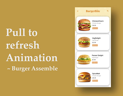 Pull to Refresh Animation-Burger assemble
