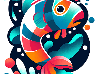 #16 Digital Art | Procreate | Tropical Colorful Fish