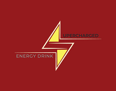 SUPERCHARGED ENERGY DRINK - Logo and can mockup