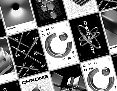 Chrome Shapes Posters