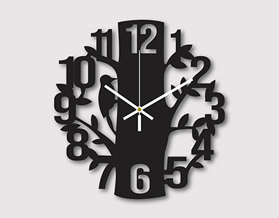Acrylic Wall Clock Design for Laser Cutting