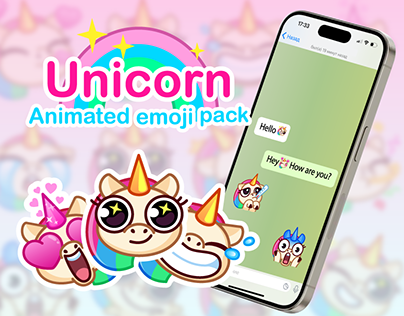 The Unicorn. Animated emoji pack.