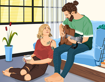 Couple Playing Guitar