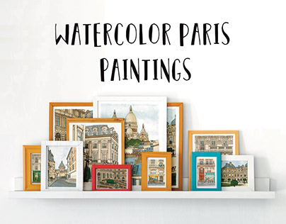 Watercolor Paris paintings