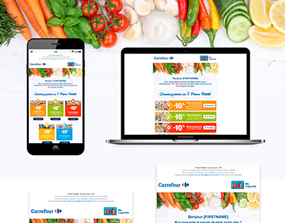 Email marketing campaign for Carrefour, grafic design