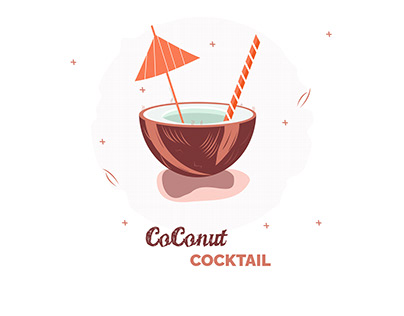 Coconut Cocktail Vector Design