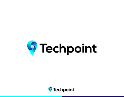 Techpoint modern 3d logo design| location logo mark