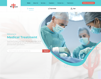 WeCare:- Medical Treatment Website Design