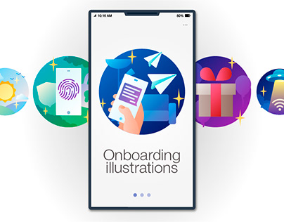 Onboarding illustrations (material gradient fill)
